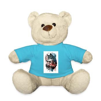 Wolf Design by ART8NS Art on Streetwear S 10of25 - Teddy Bear - atoll blue - Front