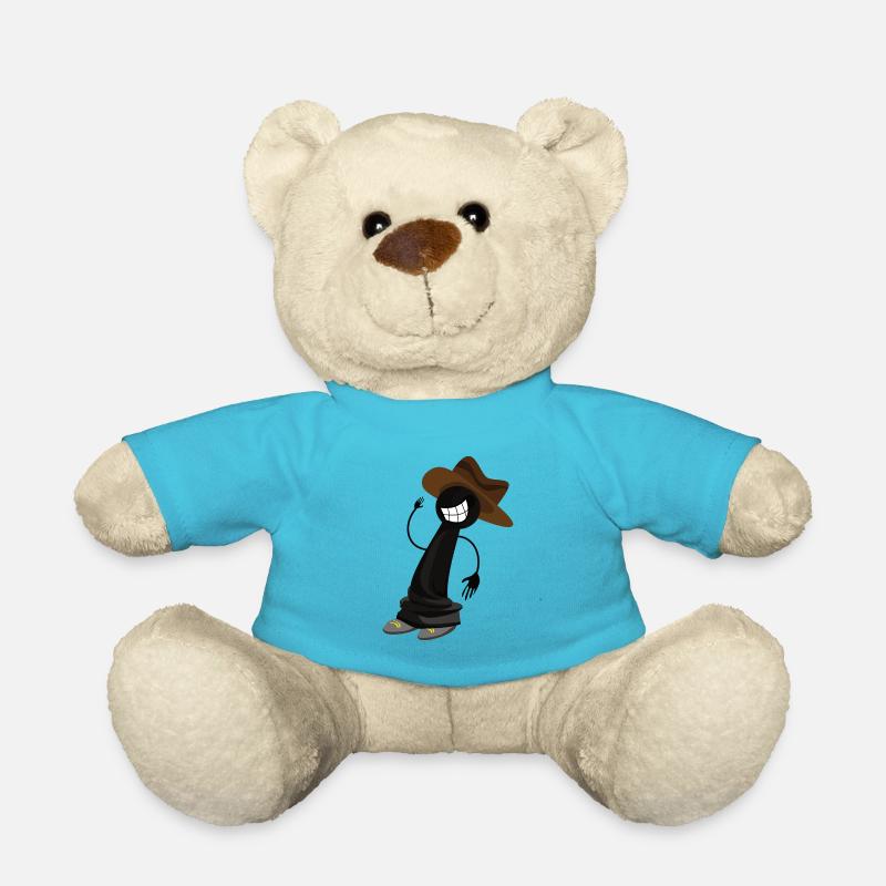 Hipster Schachfigur als Cowboy mit Cowboyhut - Teddy - Atollblau