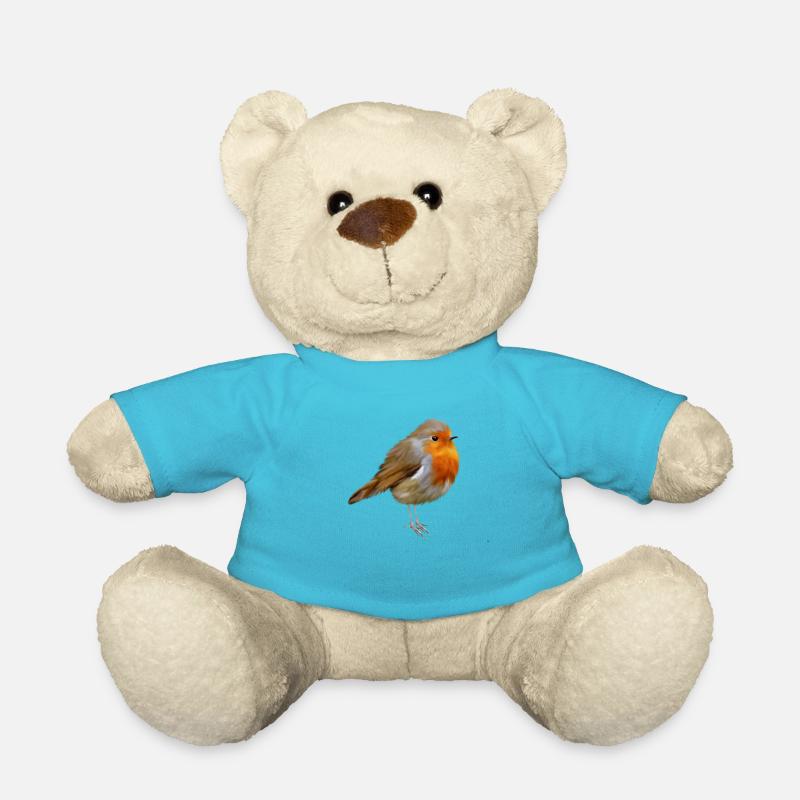 Rotkehlchen Robin - Teddy Bear - atoll blue