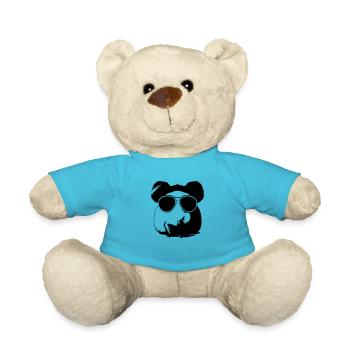 Guinea pig cool sunglasses funny vector 11 - Teddy Bear - atoll blue - Front