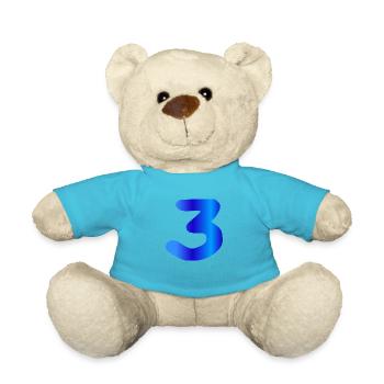 3 ans anniversaire bleu - Nounours - bleu outremer - Devant
