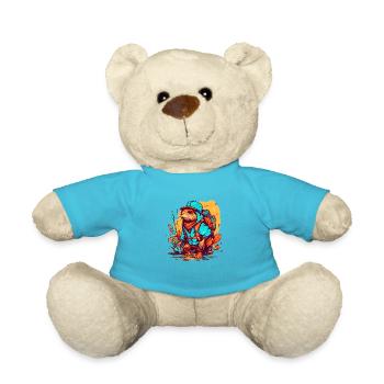 Mole rat is looking for an adventure in nature - Teddy Bear - atoll blue - Front