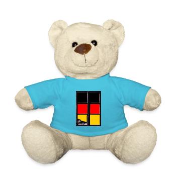 Deutschland Flagge Deutsche Fahne Used Look Heimat - Teddy - Atollblau - Vorne