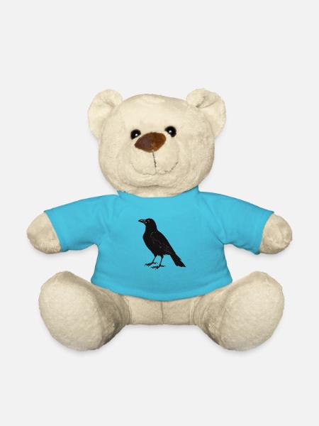 schwarzer Vogel - Teddy - Atollblau