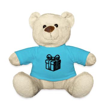 Weihnachtsgeschenk - Teddy - Atollblau - Vorne