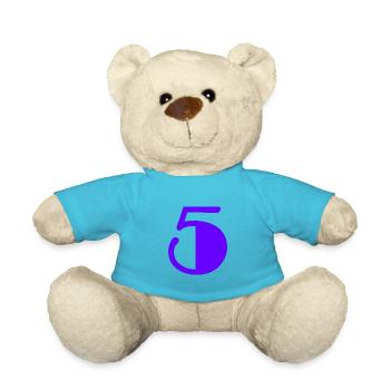 5 JAHRE. 5-JÄHRIGES JUBILÄUM. GEBURTSTAG 5 JAHRE. 5 - Teddy - Atollblau - Vorne