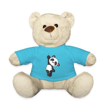 Hängender Comic Panda - Teddy - Atollblau - Vorne