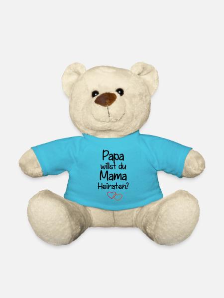 Papa willst du Mama Heiraten? - Teddy - Atollblau