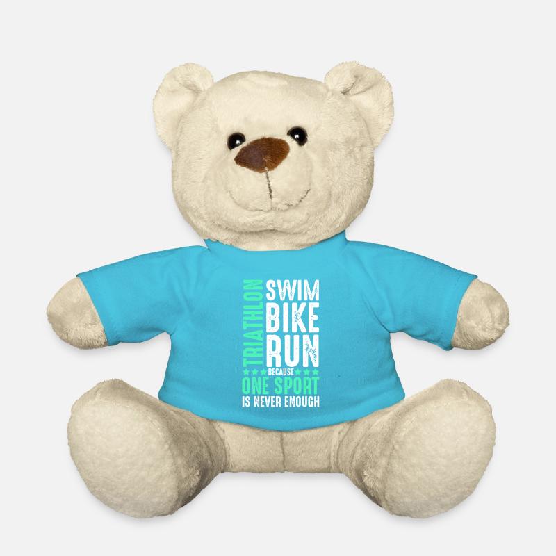 Triathlon sport spruch - Teddy - Atollblau