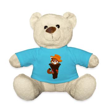Panda roux déguisé en épouvantail pour Halloween - Nounours - bleu outremer - Devant