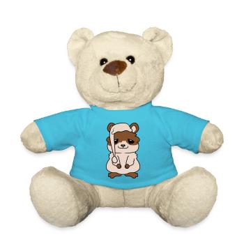 Tired sweet hamster sleepy hat - Teddy Bear - atoll blue - Front