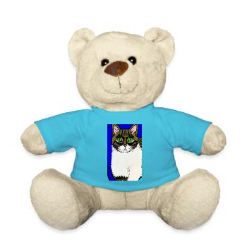 Cat AI Generated Art - Teddy - Atollblau - Vorne