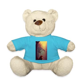 Creepy Horror Comic Alien on a strange planet land - Teddy Bear - atoll blue - Front
