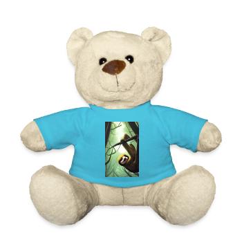 Cool Comic Portrait of a Sloth with sunglasse - Teddy Bear - atoll blue - Front