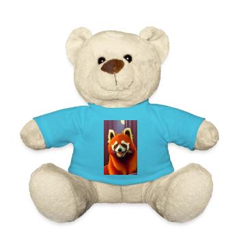 Red Panda Roter Panda, Katzenbär, Bärenkatze - Teddy - Atollblau - Vorne