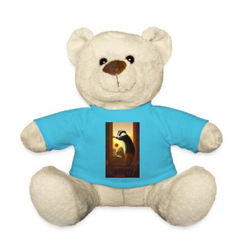 Blaireau (en allemand Dachs) dessin de portrait cool - Nounours - bleu outremer - Devant
