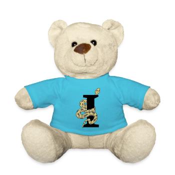 Lettre i serpent - Nounours - bleu outremer - Devant