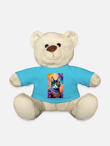 domestic short haired cat - Teddy Bear - atoll blue