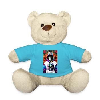 ARTWORK Hoodie Skull - Teddy - Atollblau - Vorne