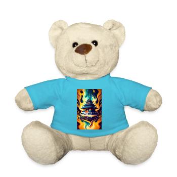 Temple reflection - Teddy Bear - atoll blue - Front