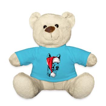 Santa Basenji Weihnachten Hunde Hund Wilsigns - Teddy - Atollblau - Vorne