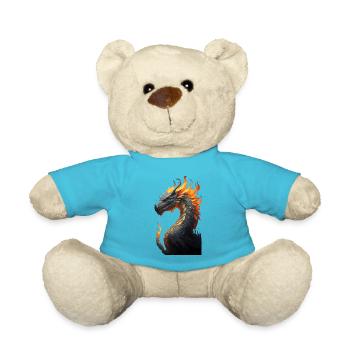 Dragon head with fire - Teddy Bear - atoll blue - Front