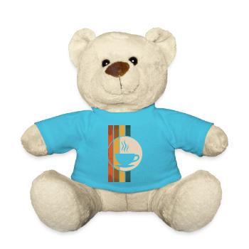Tasse à café rétro - Nounours - bleu outremer - Devant