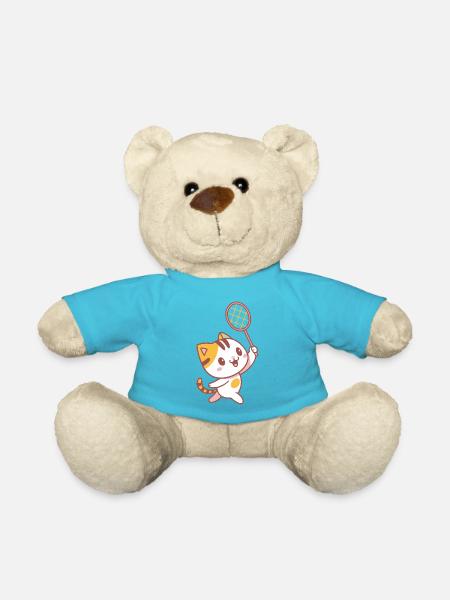 Glückliches Badminton-Kätzchen - Teddy - Atollblau