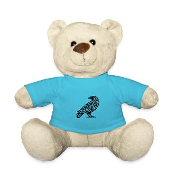 Mystérieux oiseau corbeau de style celtique - Nounours - bleu outremer - Devant
