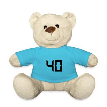 40 YEARS. 40th ANNIVERSARY. BIRTHDAY 40 YEARS. 40 - Teddy Bear - atoll blue - Front
