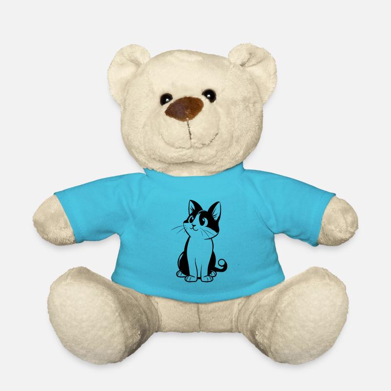 Katze Katzendame Katzenfreund Katzengesicht - Teddy - Atollblau