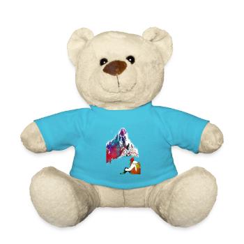 mountaineer climbing sport art #mountaineer #climb - Teddy Bear - atoll blue - Front