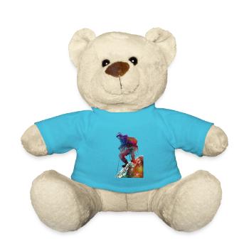 Mountaineer climbing sport art #mountaineer #climb - Teddy Bear - atoll blue - Front