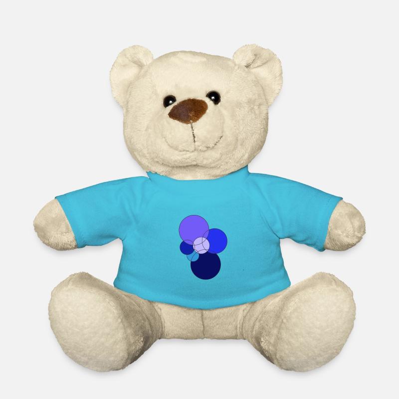 blaue Kreise - Teddy - Atollblau