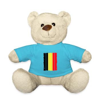 Belgium Flag Vintage Belgian Flag Distressed Look - Teddy Bear - atoll blue - Front