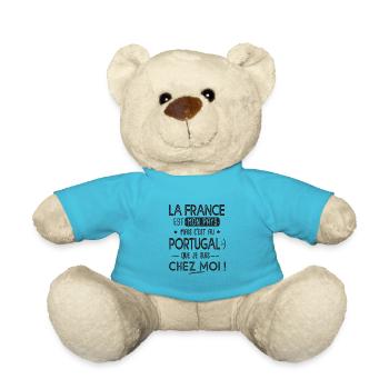 portugal c est chez moi Humour franco portugais - Nounours - bleu outremer - Devant