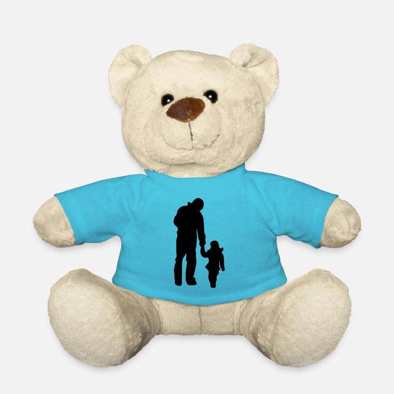 Vater Tochter Kind - Teddy - Atollblau