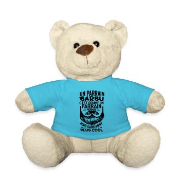 Un parrain barbu c'est comme un parrain normal - Nounours - bleu outremer - Devant