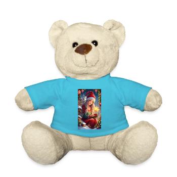 Season's Greetings - Teddy Bear - atoll blue - Front