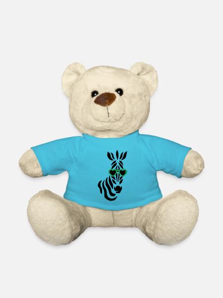 Cooles Zebra mit Sonnenbrille - Teddy - Atollblau