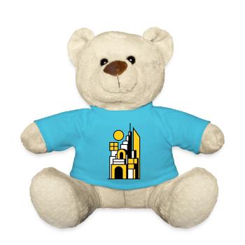 Paysage urbain abstrait en jaune noir - Nounours - bleu outremer - Devant