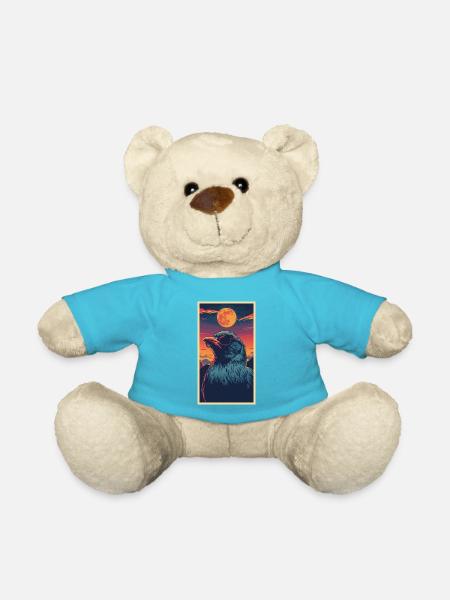 Crow sunglasses and sunset - Teddy Bear - atoll blue