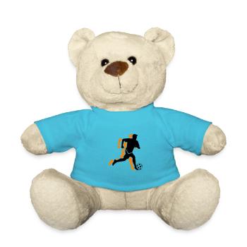 Fussballer Symbol Fussball Spieler Mann - Teddy - Atollblau - Vorne