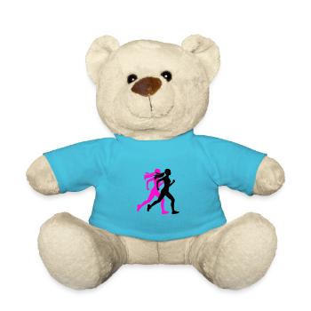 Running Marathon Woman Icon - Teddy Bear - atoll blue - Front
