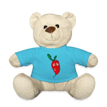 radish - radishes - character - cartoon - Teddy Bear - atoll blue - Front