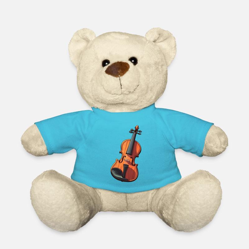 Violin in comic style - Teddy Bear - atoll blue