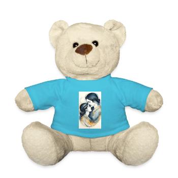 Couple en lignes de noir et d’or - Nounours - bleu outremer - Devant