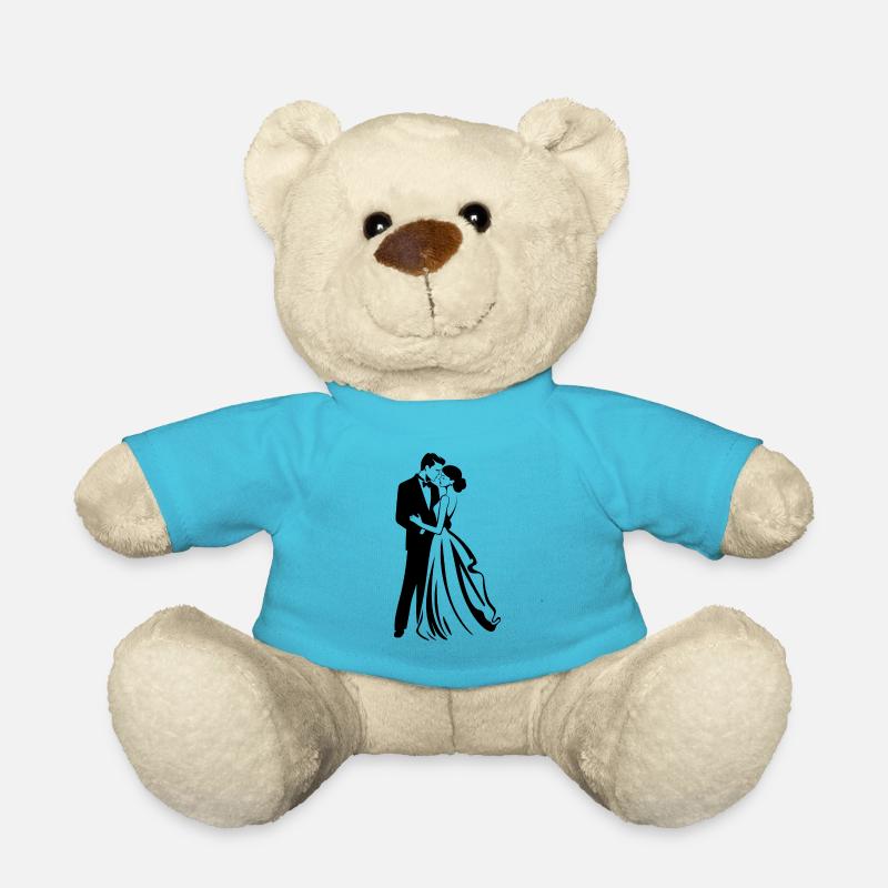 Braut Bräutigam Brautpaar Hochzeit - Teddy - Atollblau