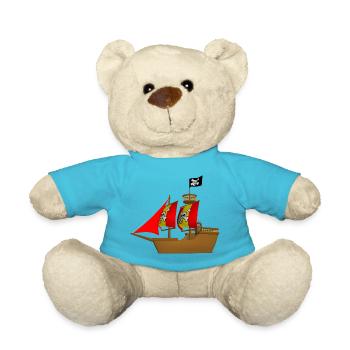 pirate ship boat pirat piratenschiff schiff skull1 - Teddy - Atollblau - Vorne