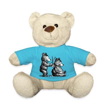 hairdresser barber barbier friseur coiffeur bart b - Teddy - Atollblau - Vorne